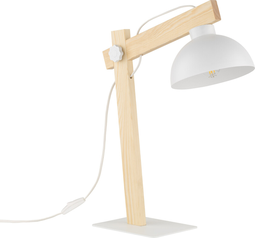 Oslo bordlampe - hvit metall og tre