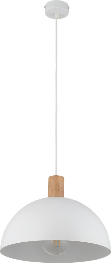 Oslo taklampe - hvit metall og tre