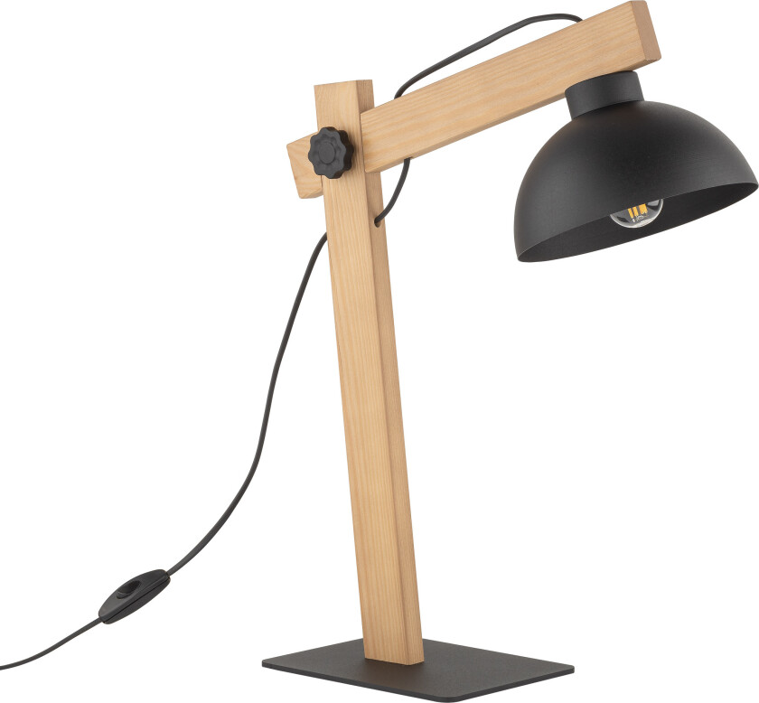 Oslo bordlampe - sort metall og tre