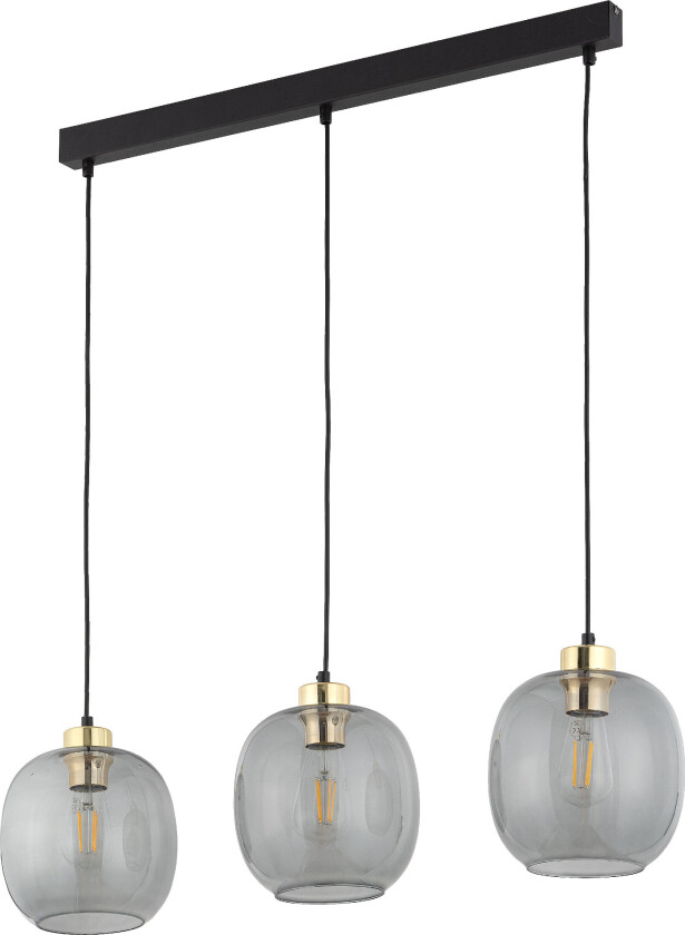 Omega loftlampe, m. 3 skjermer - glass