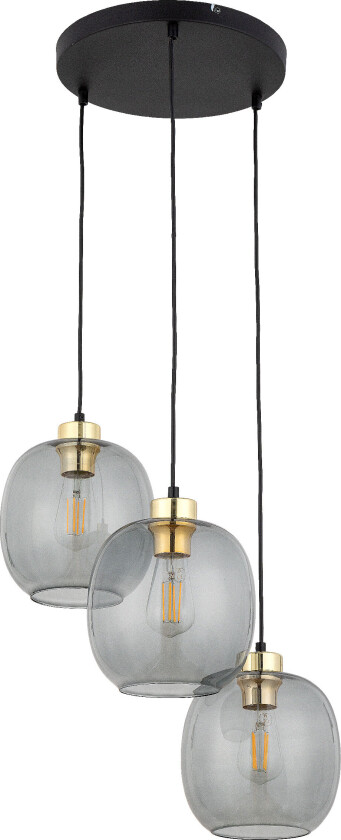 Omega loftlampe, m. 3 skjermer - glass