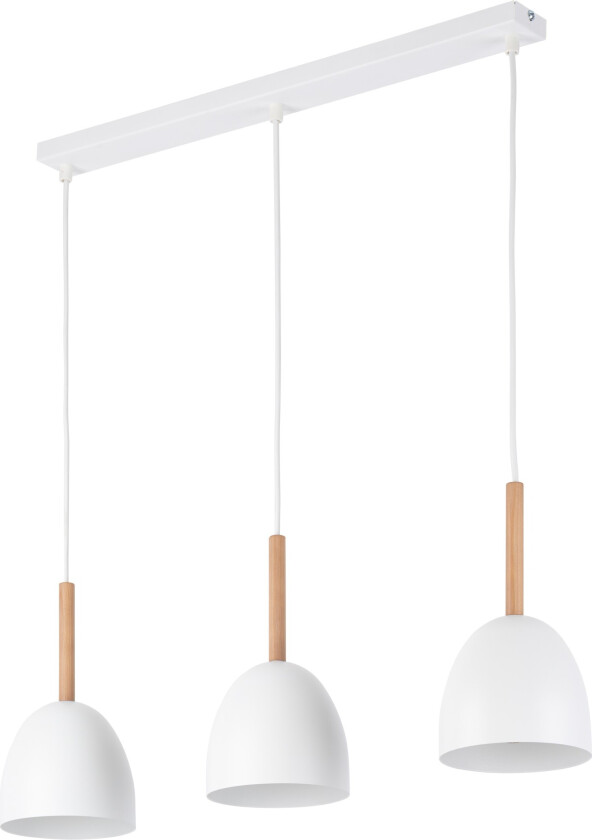 Nord taklampe, m. 3 skjermer - hvitmetall