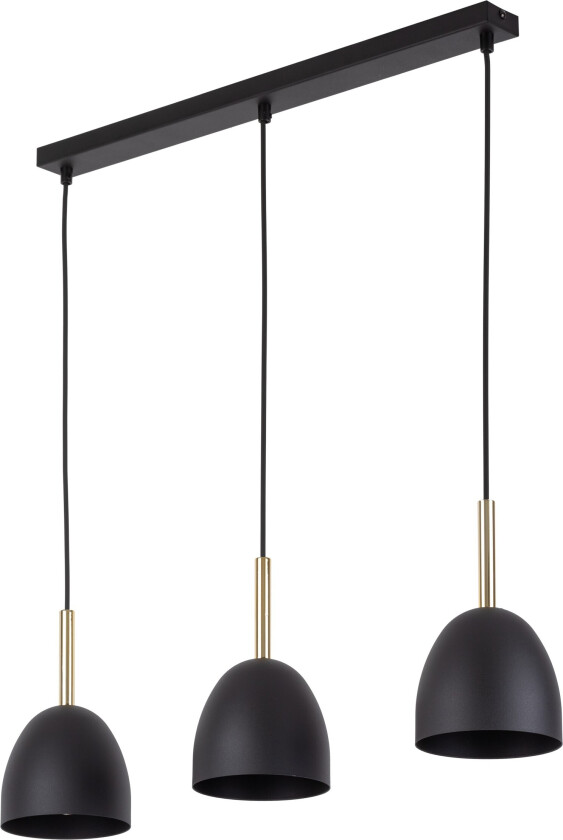 Nord taklampe, m. 3 skjermer - svart metall