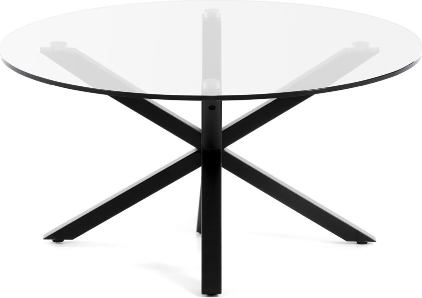 LAFORMA Arya salongbord, rundt - herdet glass og sort stål (Ø 82)