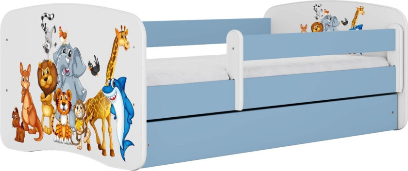 KOCOT KIDS Seng babydreams blått dyr uten skuff med madrass 160/80