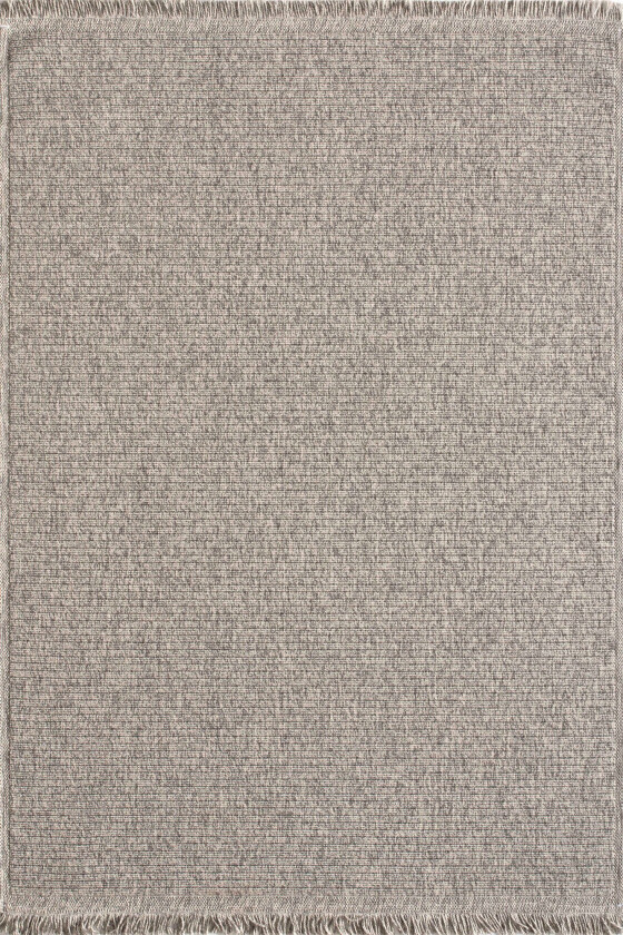 TEPPI Vlora teppe med frynser, rektangulært - grå polypropylen (200x290)