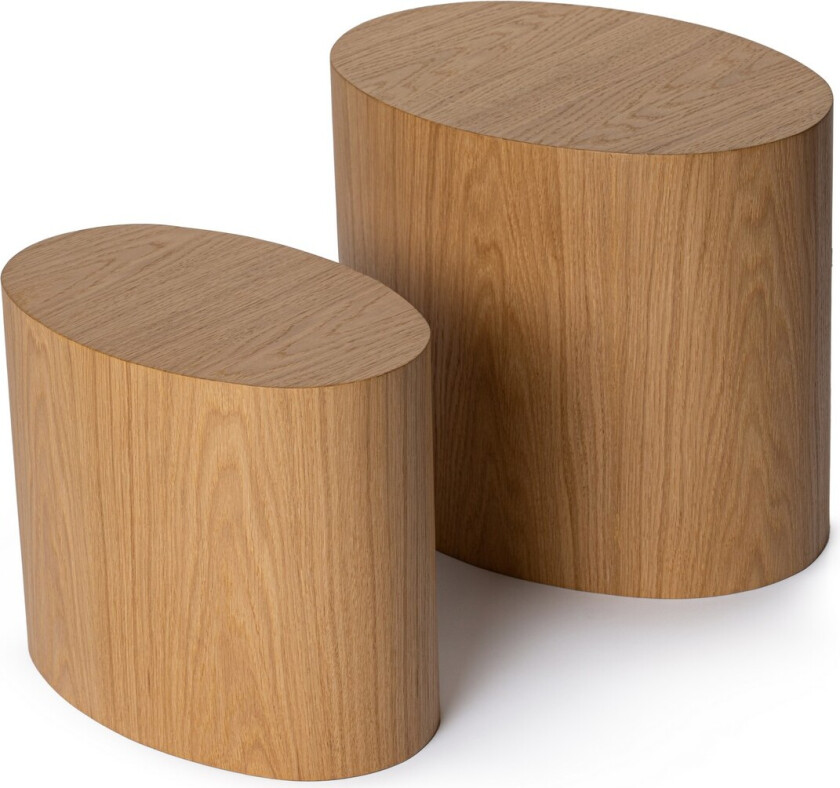 Bilde av Elipse sidebord, ovalt - naturlig eikefiner (sett med 2)