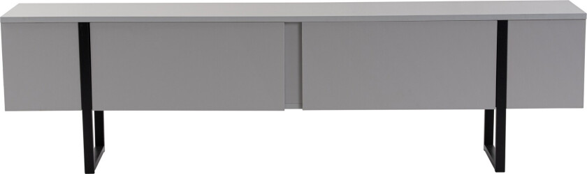 Serenity TV-bord, m 2 dører - grå melamin og sort (180x29,5)