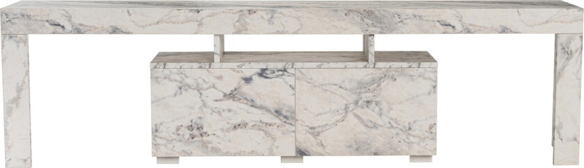 Enclave TV-bord, med 2 dører og 3 åpne rom - Fressia marmor melamin (180x31,3)