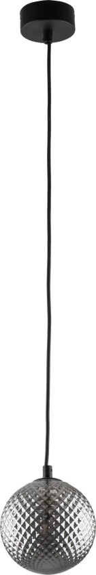 Elena taklampe, rund - grafittglass og sort metall