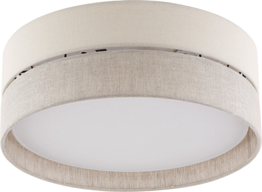 Eco taklampe 450, rund - naturstoff og hvitt metall