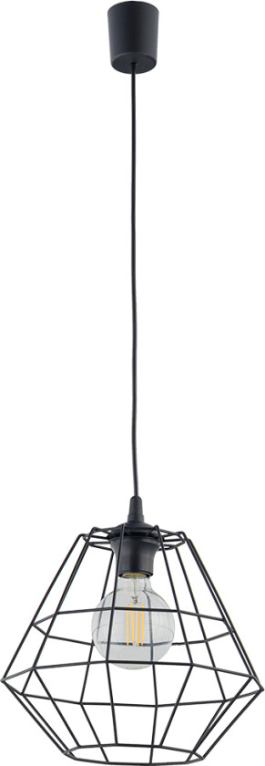 Diamant taklampe D - sort stål