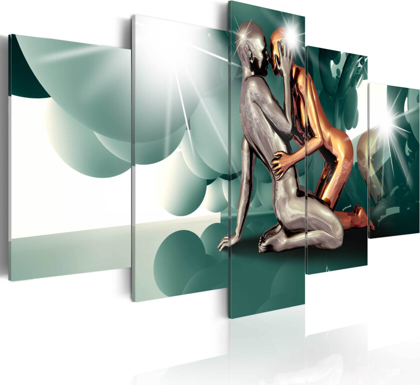 ARTGEIST-bilde trykt på lerret - Azure Love, 5-delt - Flere størrelser 200x100