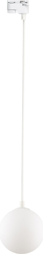 Tracer taklampe - hvitt glass og hvitt metall