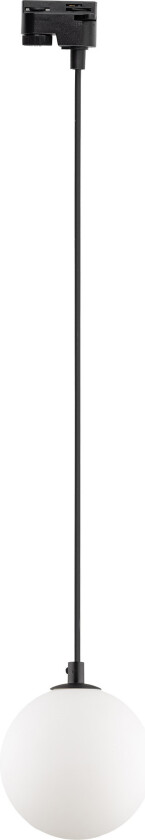 Tracer taklampe - hvitt glass og sort metall