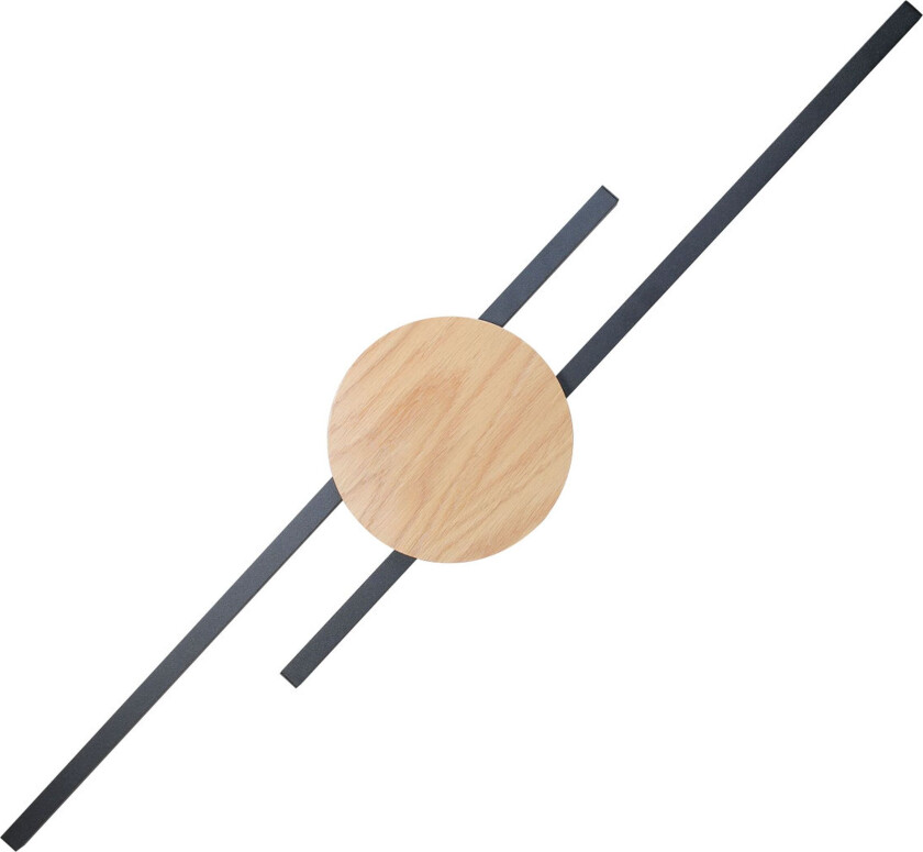 Java 2 LED vegglampe - naturlig eikefiner og sort metall