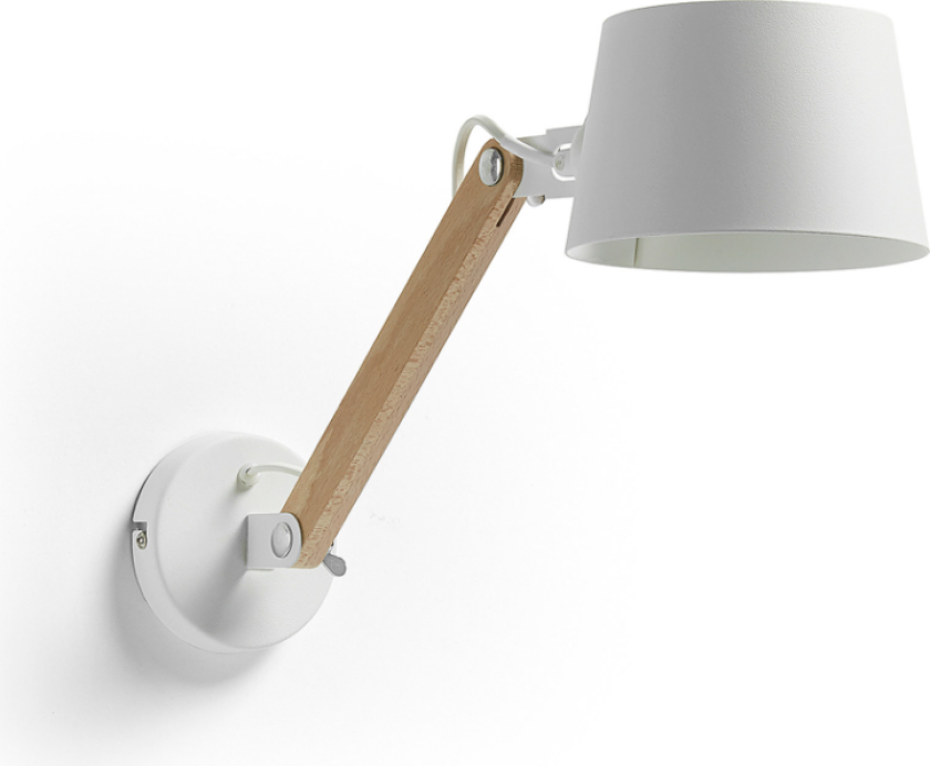 LAFORMA Move vegglampe - hvit/naturmetall/tre