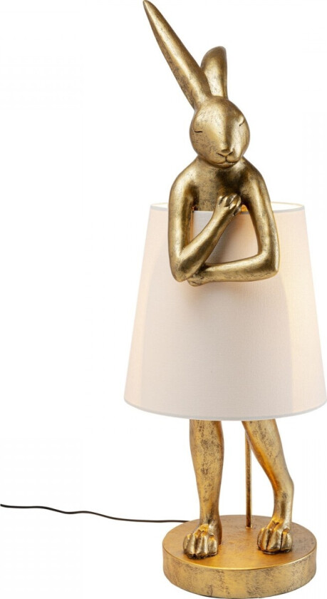 KARE DESIGN Animal Rabbit Gold bordlampe - bomull og gull polyresin (H:88cm)