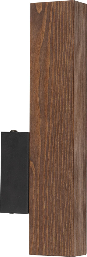Teo LED vegglampe - valnøttfarget tre og sort metall