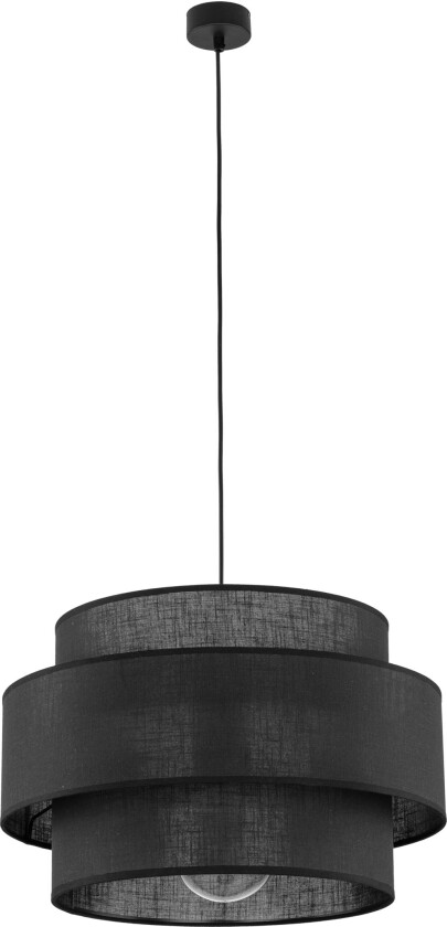 Calisto taklampe - svart stoff og sort metall