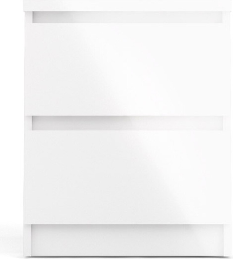 Bilde av TWILUM Naia nattbord - hvit høyglans tre, m. 2 skuffer