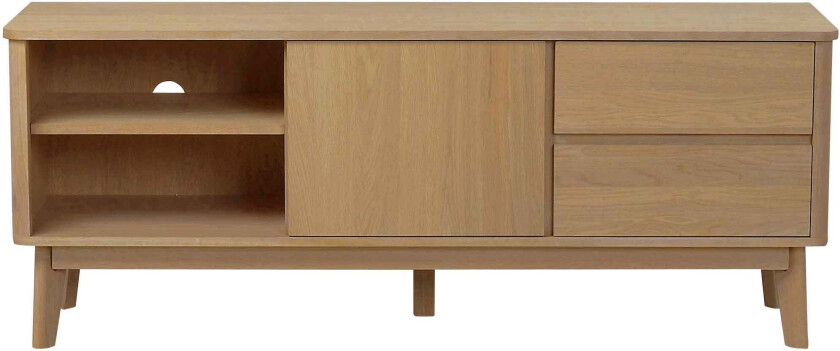 ROWICO Yumi TV-bord - lakkert eik, 2 skuffer, 1 hylle, 1 dør