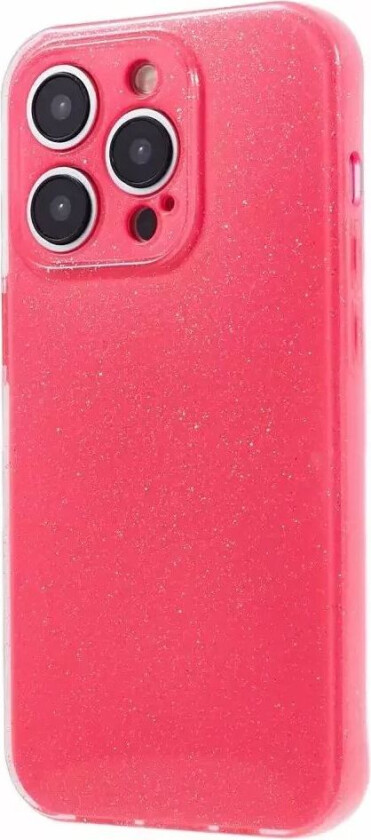 iPhone 15 Pro Fleksibelt Plastdeksel med Glitter - Pink