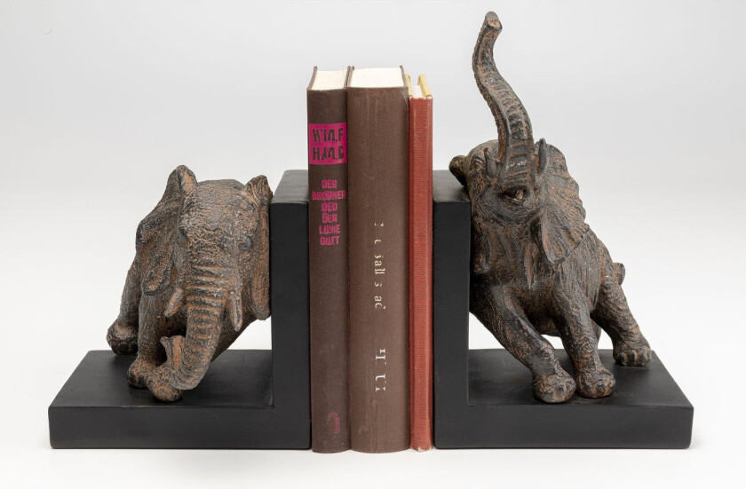 KARE DESIGN Elephants bokstøtte - brun polyresin (sett med 2)