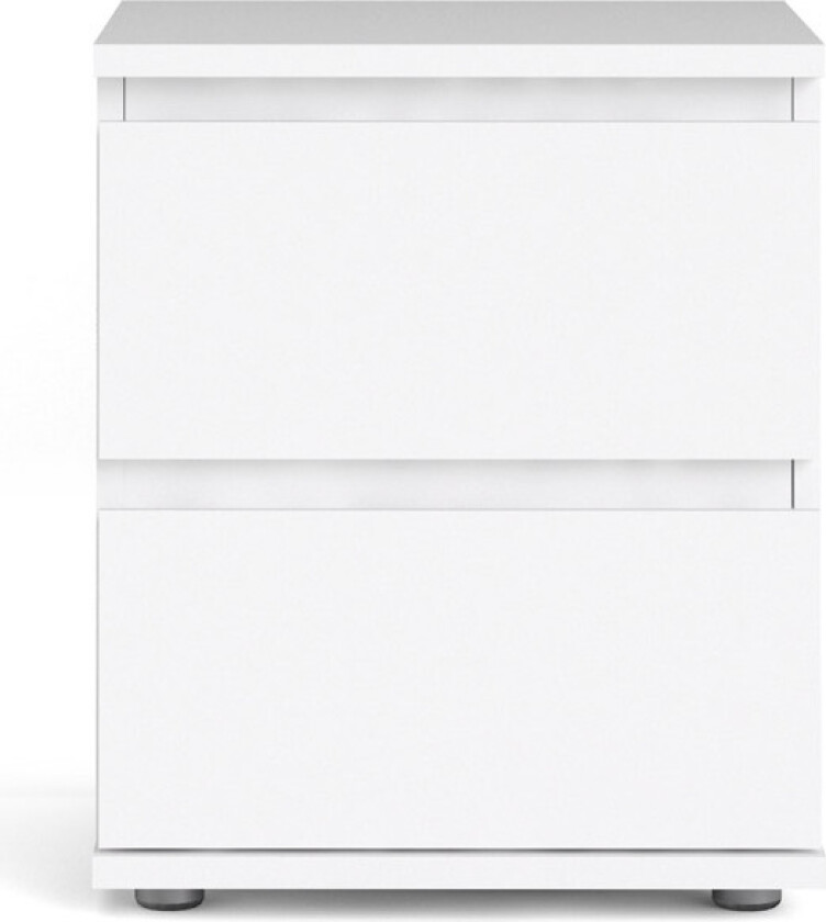 TWILUM Nova Nattbord - Hvit kompositttre, 2 skuffer, firkantet, (48x34)