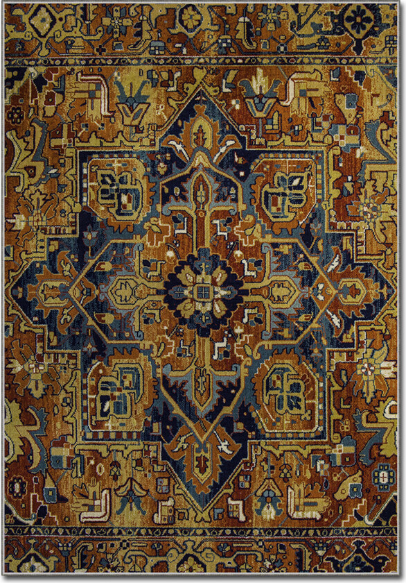 TEPPI ASR-teppe, med mønster, rektangulært - flerfarget polyester (160x230)