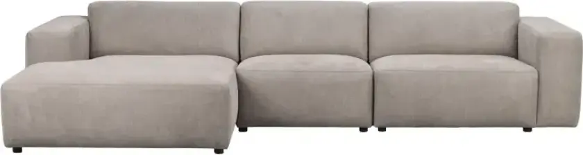 ROWICO Willard sofa 4-seters sjeselong V beige stoff Brenda #34 (k1)