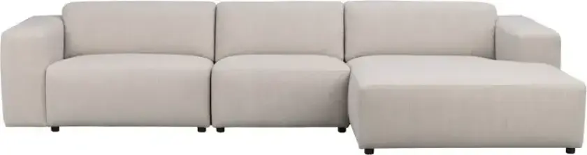 ROWICO Willard sofa 4-seters sjeselong H lys beige stoff Alice #1 (k4)