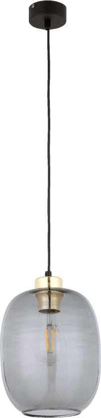 Delta taklampe - glass, gull og sort metall