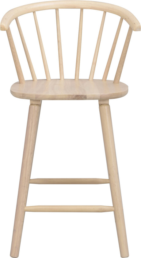 ROWICO Carmen barstol, med ryggstøtte, armlener og fotstøtte - hvitpigmentert gummitre