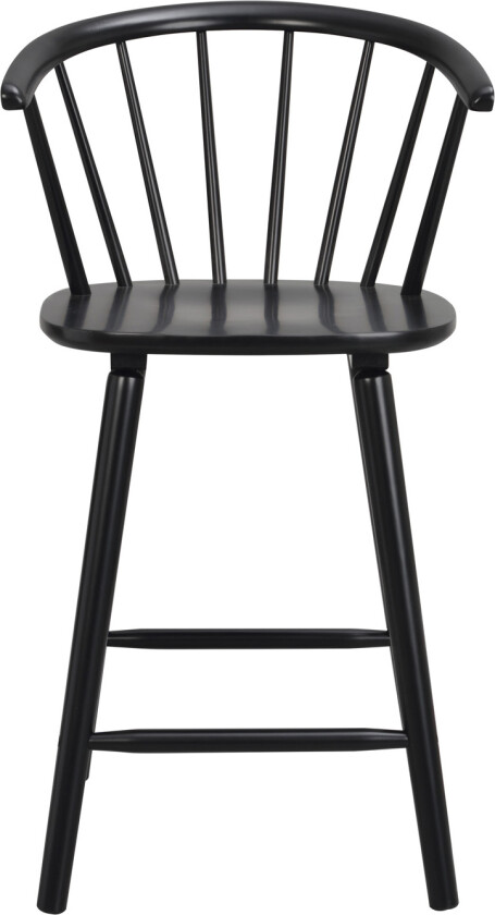 ROWICO Carmen barstol, med rygg, armlen og fotstøtte - svart gummitre