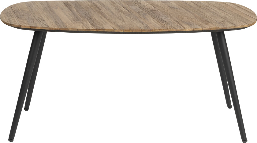 Bilde av WHITE LABEL LIVING Gualdo salongbord, rektangulært - brun teakfiner og svart jern (80x39)
