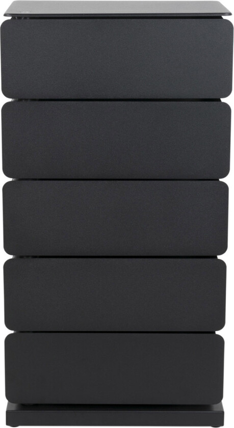 SPINDER DESIGN Joey skohylle/kommode, m. 5 rom - svart pulverlakkert stål (37x26)