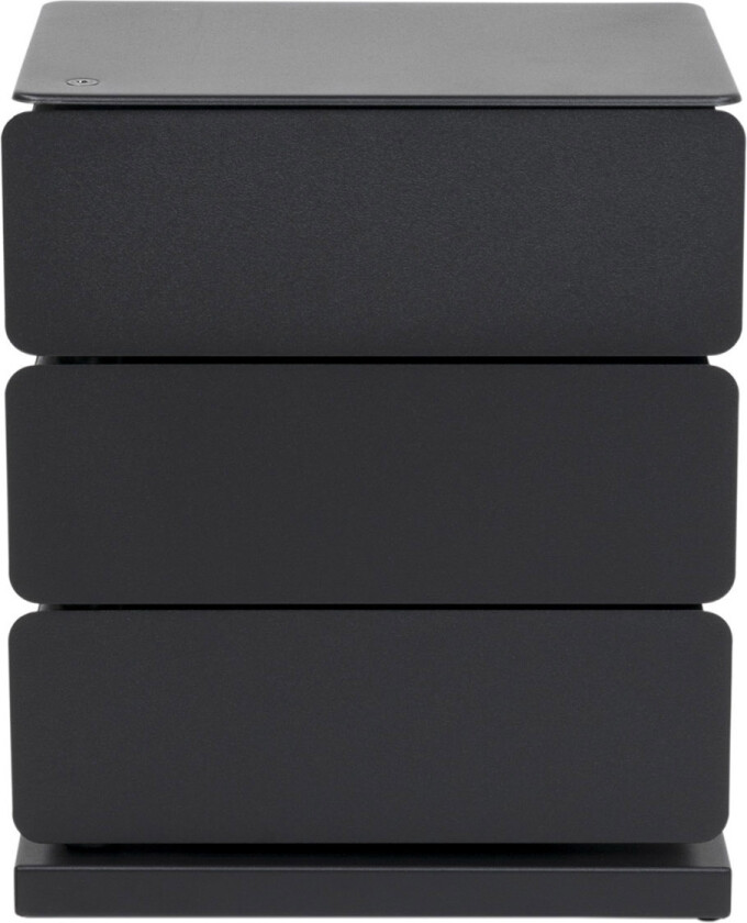 SPINDER DESIGN Joey skohylle/kommode, m. 3 rom - svart pulverlakkert stål (37x26)