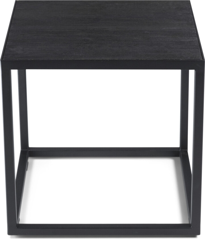 SPINDER DESIGN Daniël sofabord, firkantet - svart børstet eik og matt svart stål (40x40)