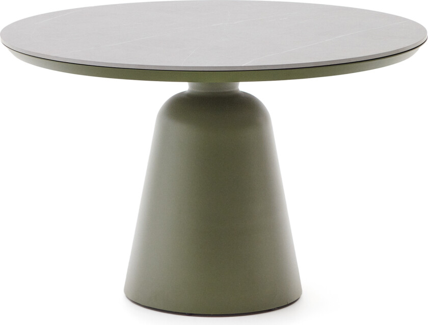 LAFORMA Tudon hagebord, rundt - keramikk og grønn aluminium (Ø120)