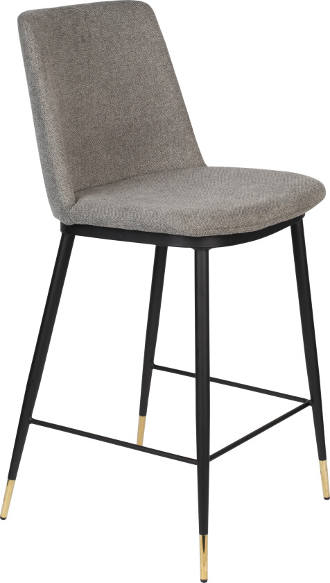WHITE LABEL LIVING Lionel couter stol, med ryggstøtte og fotstøtte - lys grå stoff og stål