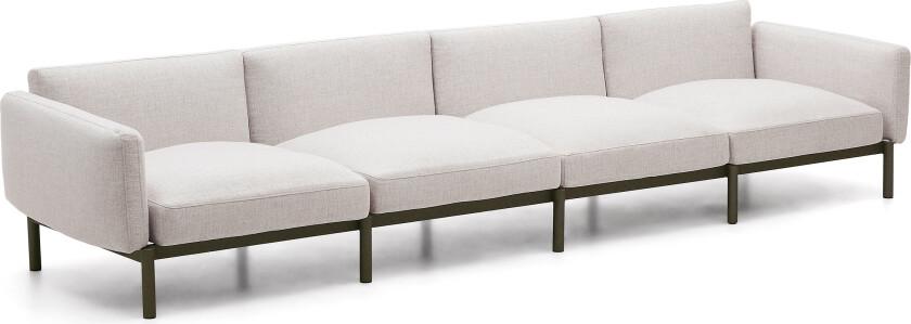 LAFORMA Sorells utendørs 4-personers modulsofa - grønn aluminium (370cm)