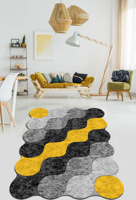 Bilde av TEPPI Circle teppe, med mønster, rektangulært - flerfarget polyester (150x200)