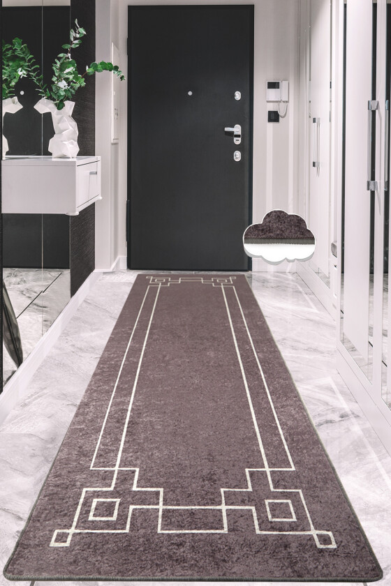 Bilde av TEPPI Square Hall-teppe, med mønster, rektangulært - flerfarget polyester (100x300)
