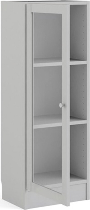 TWILUM Basic reol - klart glass/hvit, m. 1 dør og 2 hyller