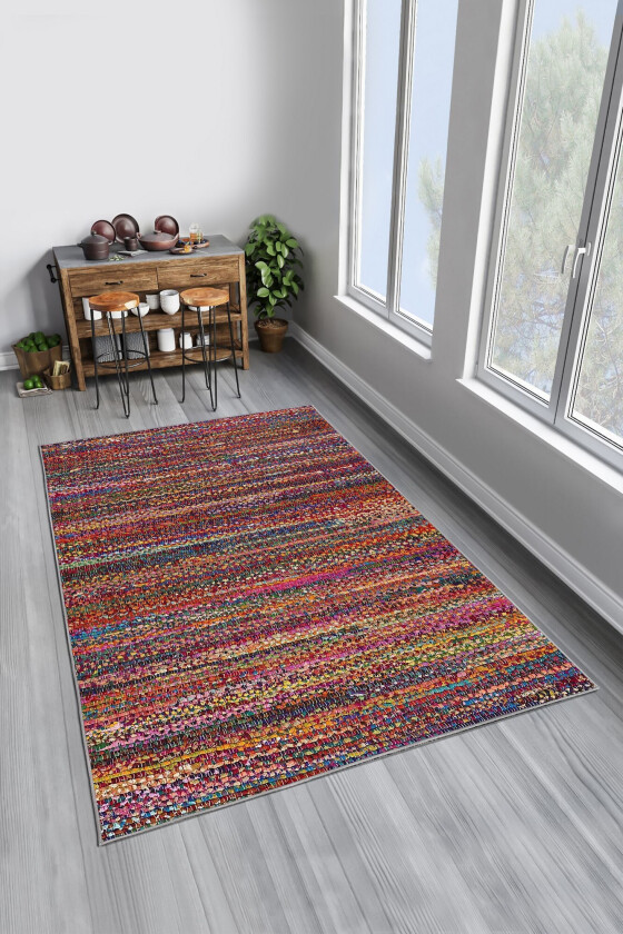 TEPPI W1077 Hall-teppe, rektangulært - flerfarget polyester (80x150)