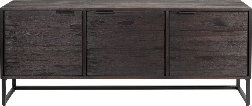 WHITE LABEL LIVING Webster skjenk Lav, m. 3 dører og hyller - brun gjenvunnet teak og jern