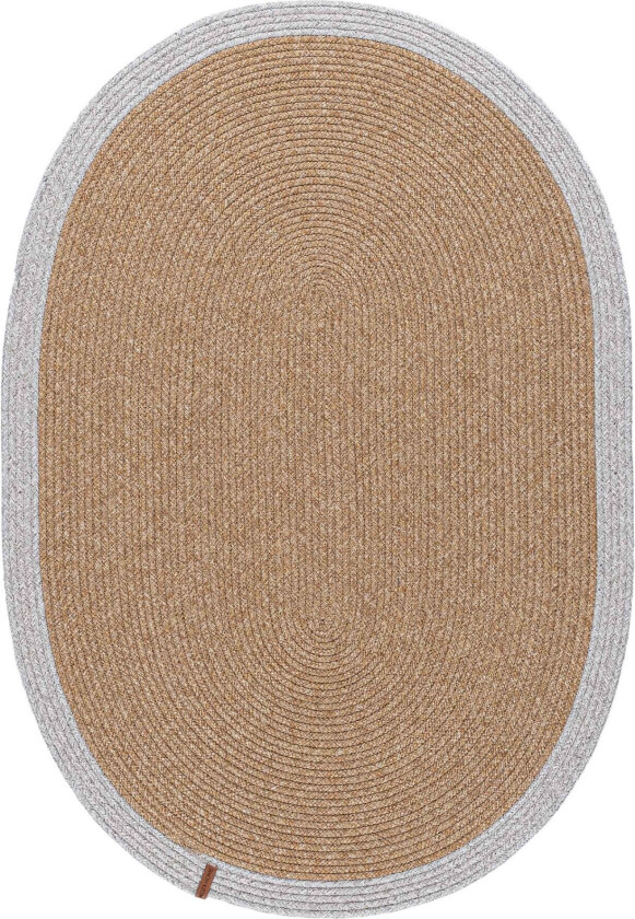 TEPPI 9020116 teppe, oval - naturlig og grå bomull (80x120)