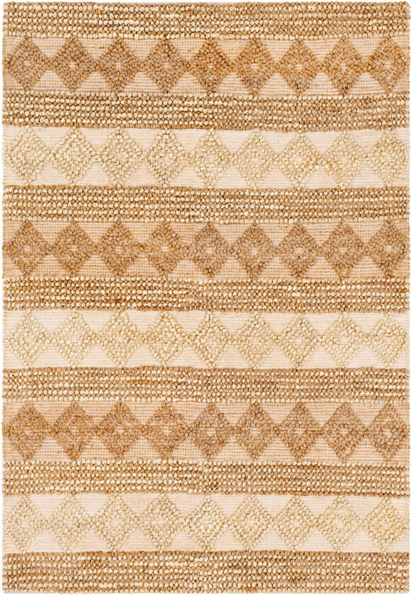 TEPPI 00025A teppe med mønster, rektangulært - beige jute (160x240)
