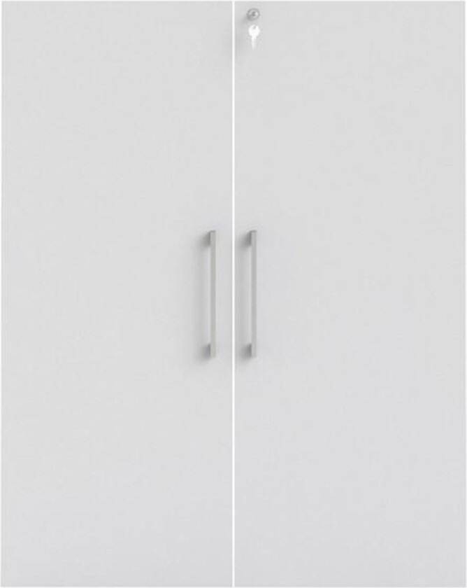 TWILUM Prima dører med lås - hvit melamin (sett med 2)
